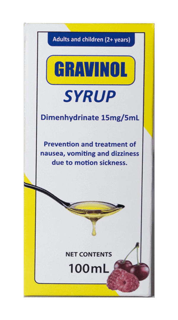 Dimenhydrinate syrup (Gravinol)