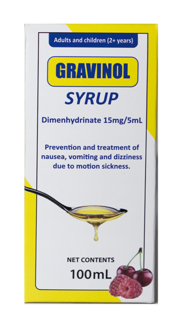 Dimenhydrinate syrup (Gravinol)